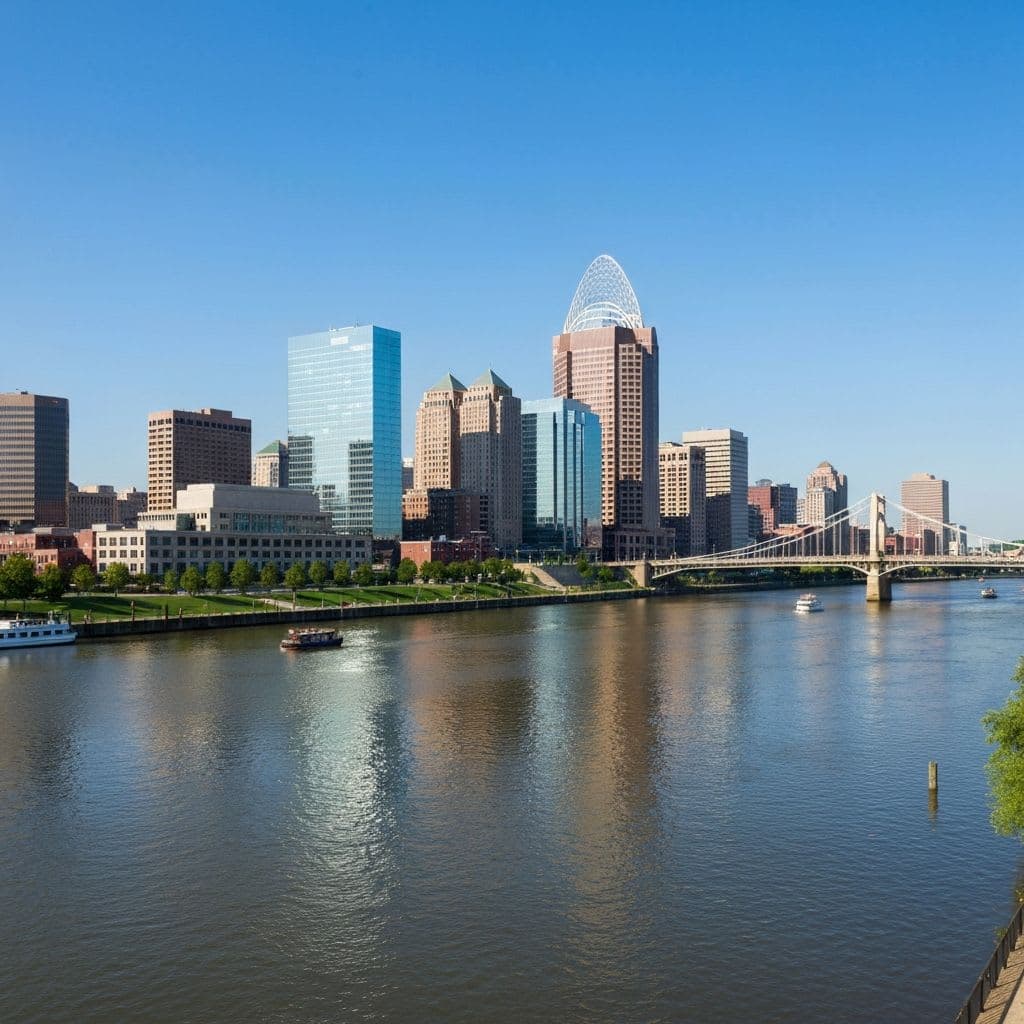 Cincinnati riverfront skyline