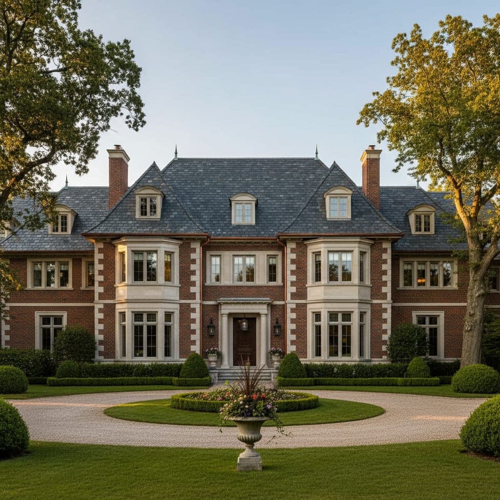 Luxury home with natural slate roof