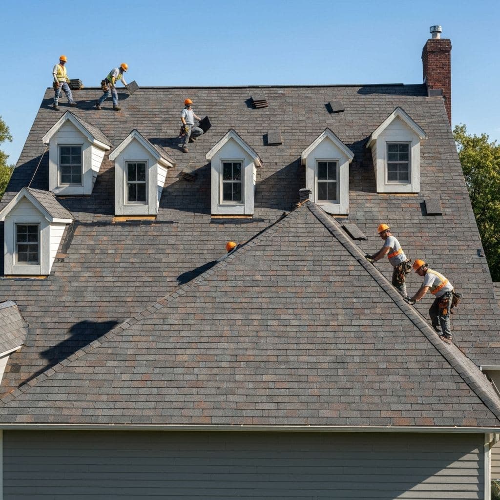 Ohio roofing installation in progress