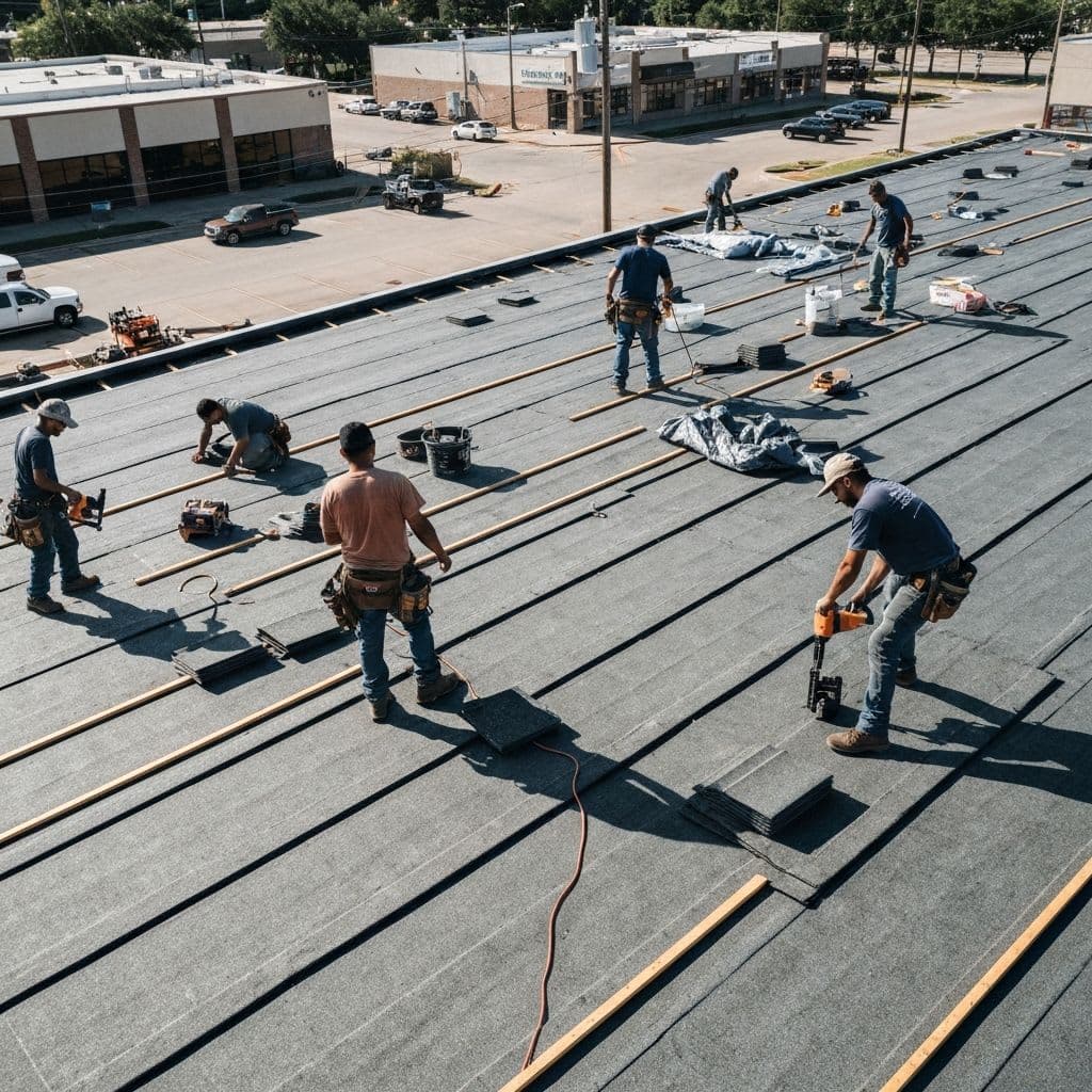 Commercial roofing project in Texas