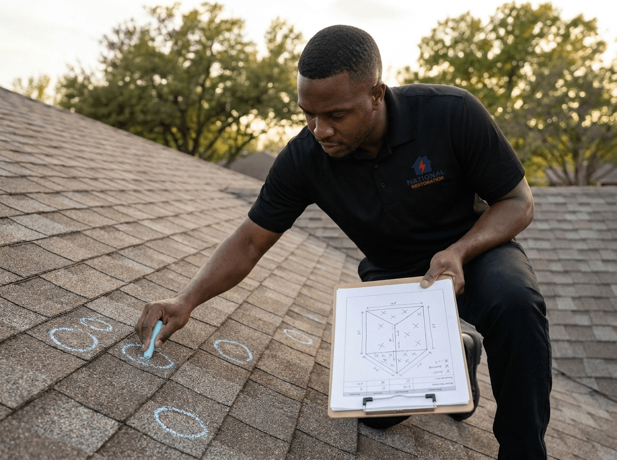 Roof inspection in progress